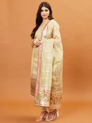 Woven Tissue Unstitched Suit Piece With Dupatta