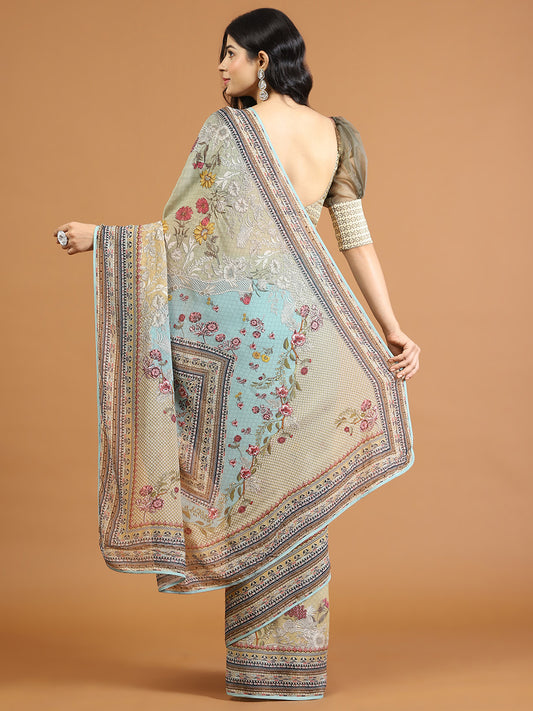 Digital Printed Georgette Saree