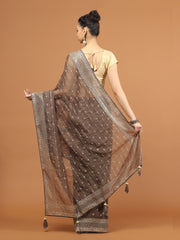 Sequence Embroidery Tissue Saree