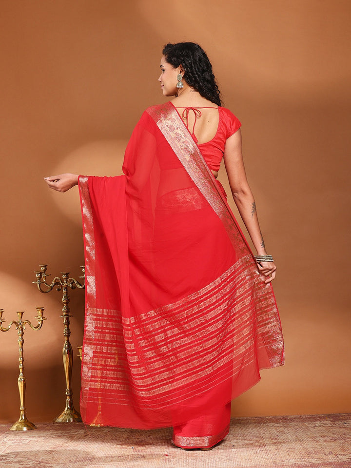 Plain Chiffon Saree