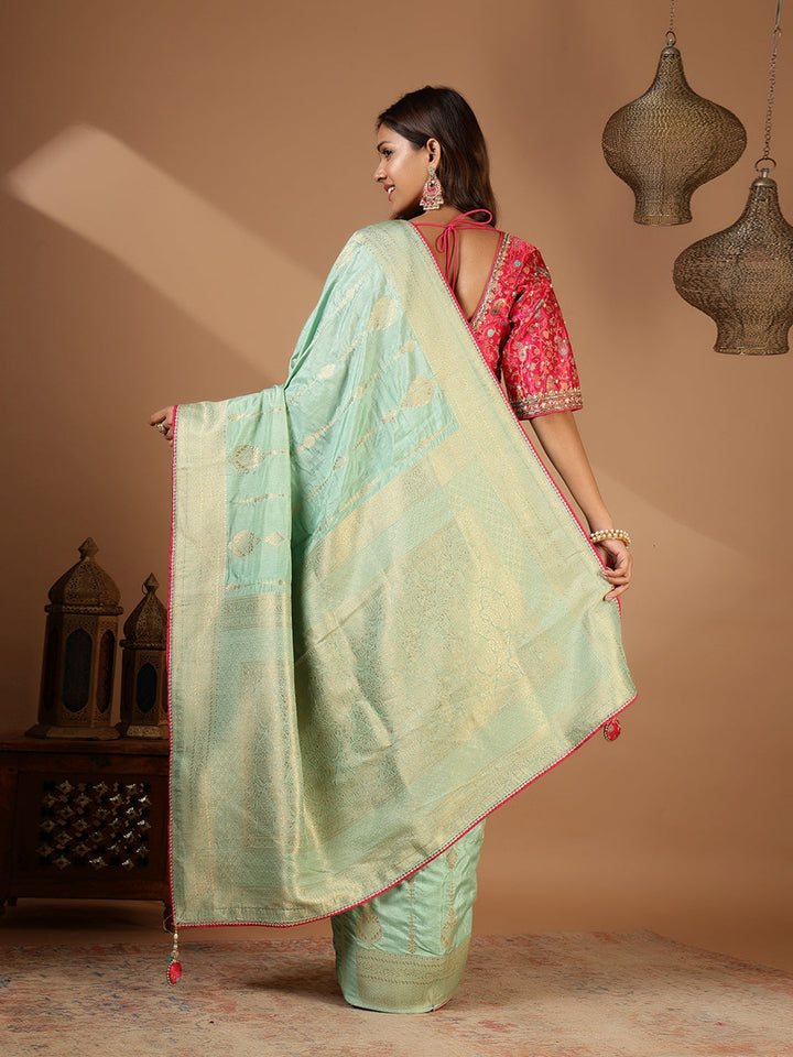 Embroidered Dola Silk Saree