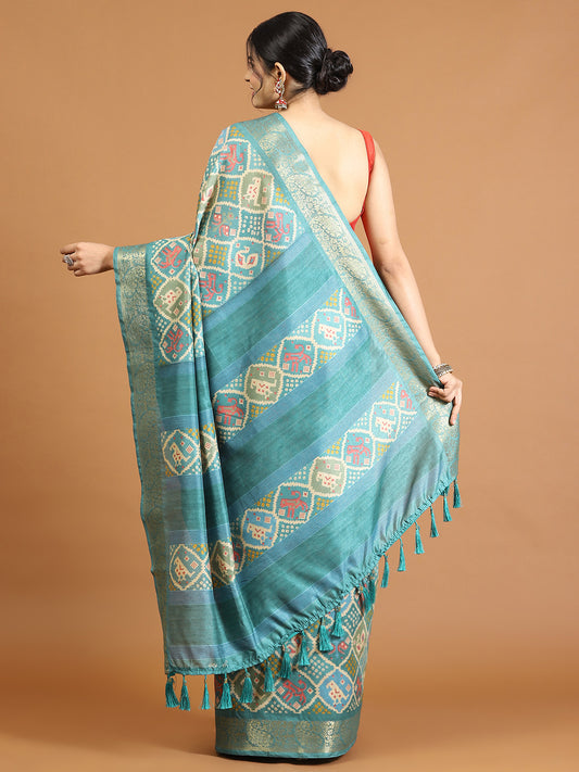 Patola Printed Tussar Woven Saree