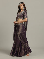 Embroidered Tissue Choli With Lehenga & Dupatta