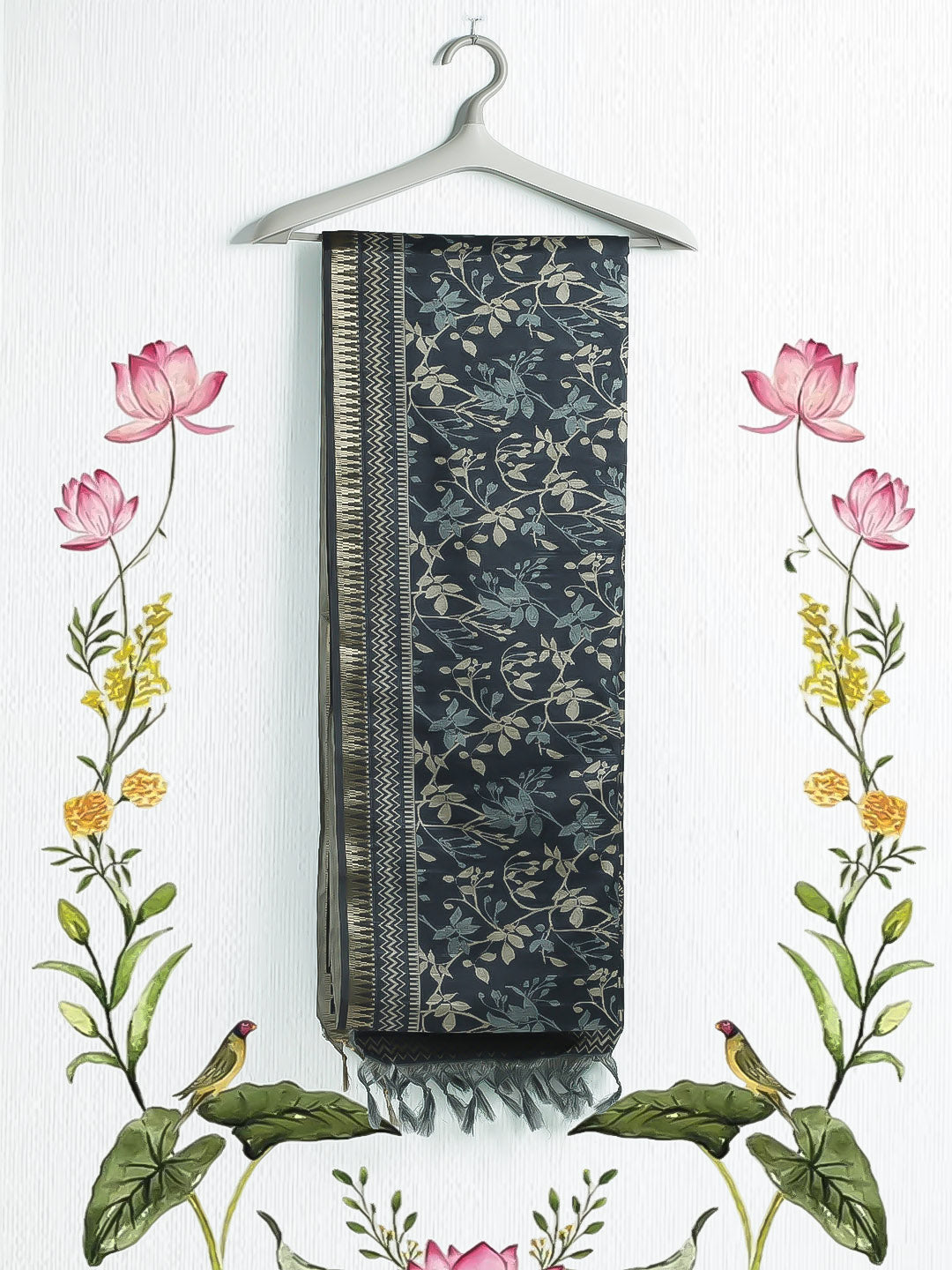 Printed Tussar Saree