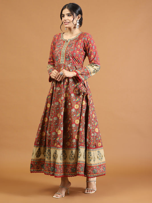 Floral sequin Work Cotton Kurta