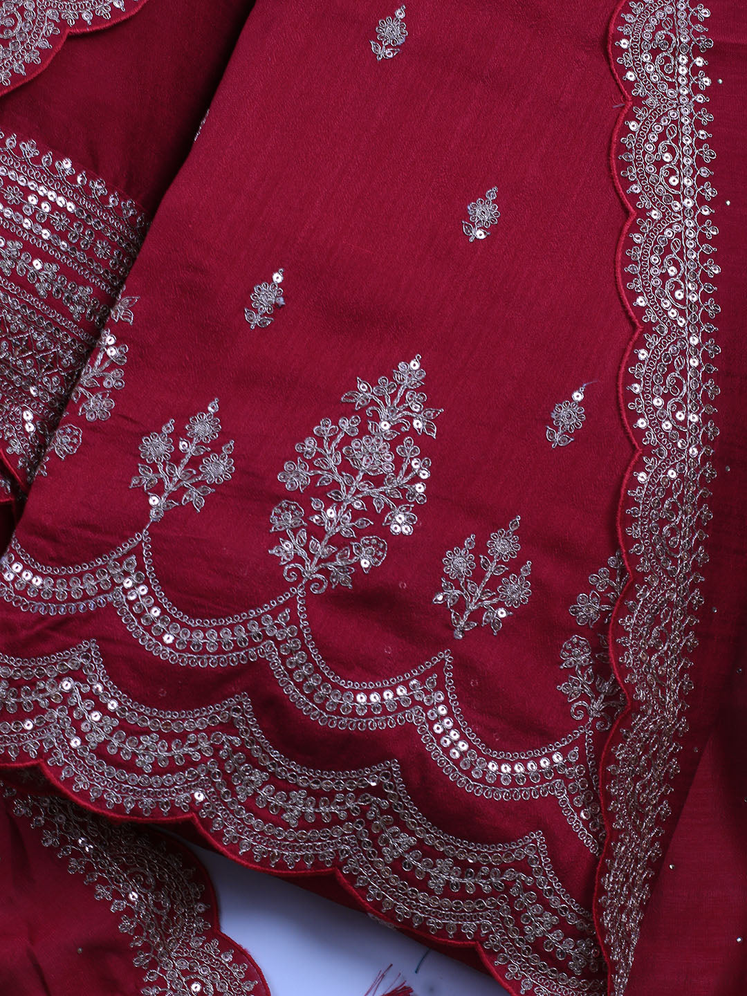 Sequence Art Silk Unstitched Suit Piece With Dupatta