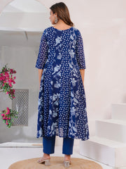 Printed Cotton Blend Kurta With Pant & Dupatta