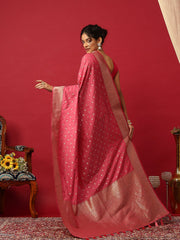 Woven Design Art Silk Onion Pink Saree