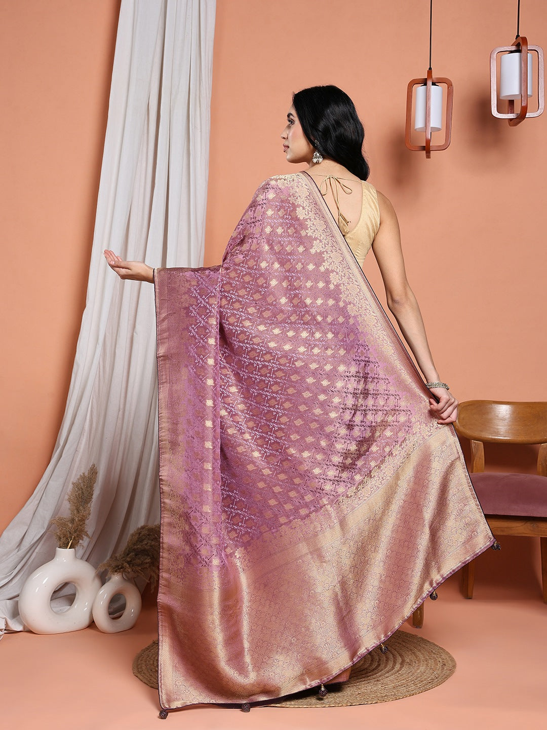 Woven Design Satin Saree
