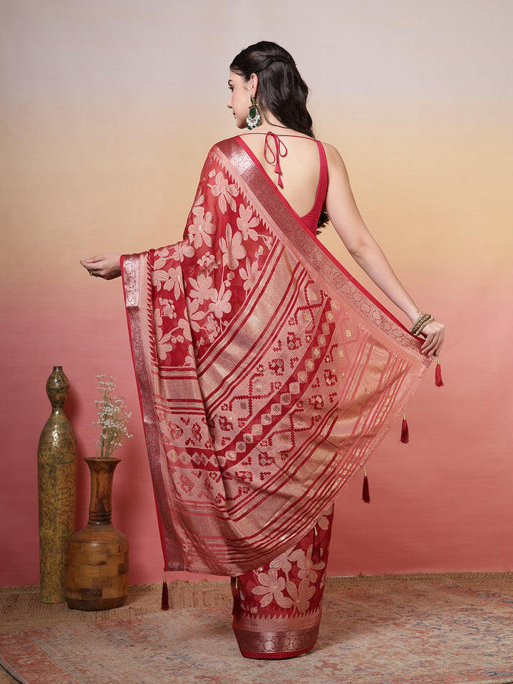 Floral Printed Georgette Saree