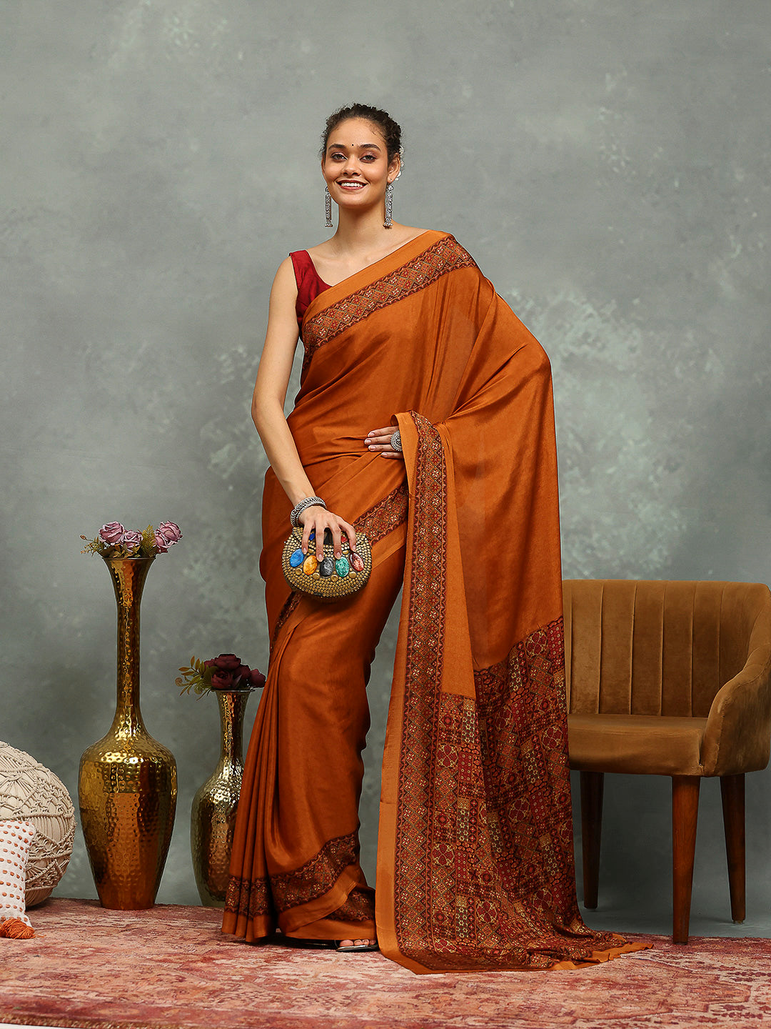 Digital Printed Crepe Saree