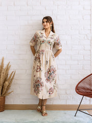 Resham Embroidered Cotton Blend Kurta