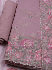 Embroidered Organza Unstitched Suit With Dupatta