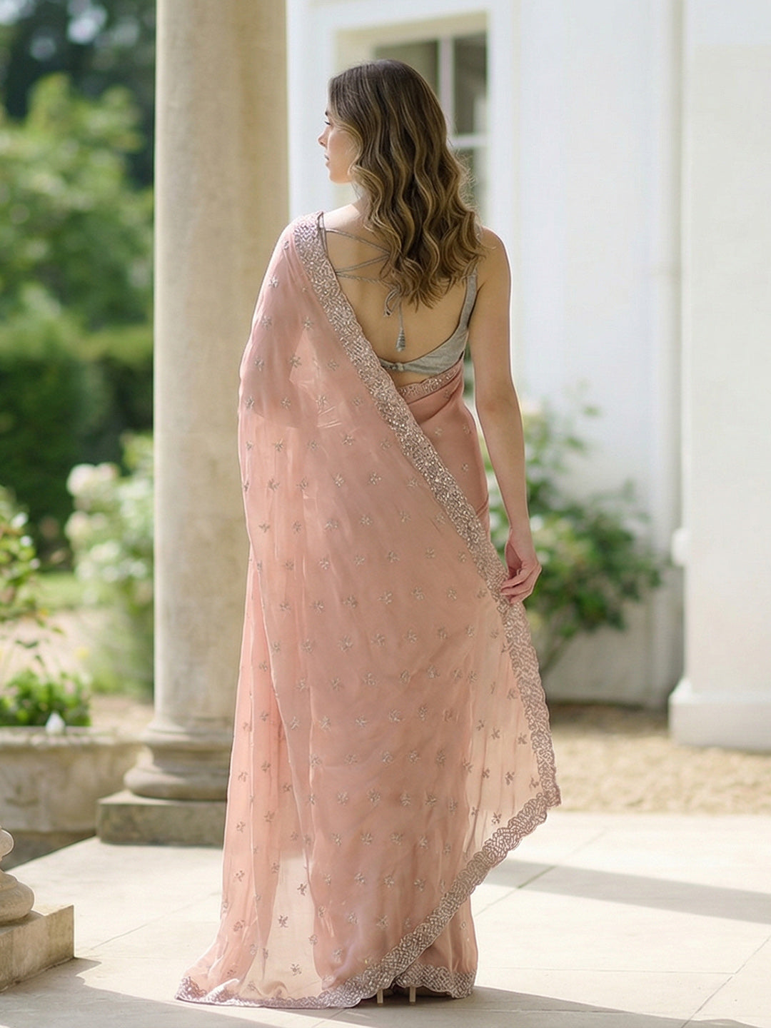 Embroidered Georgette Saree