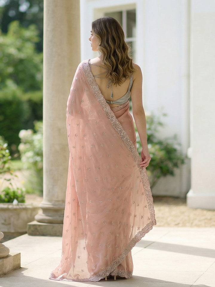 Embroidered Georgette Saree