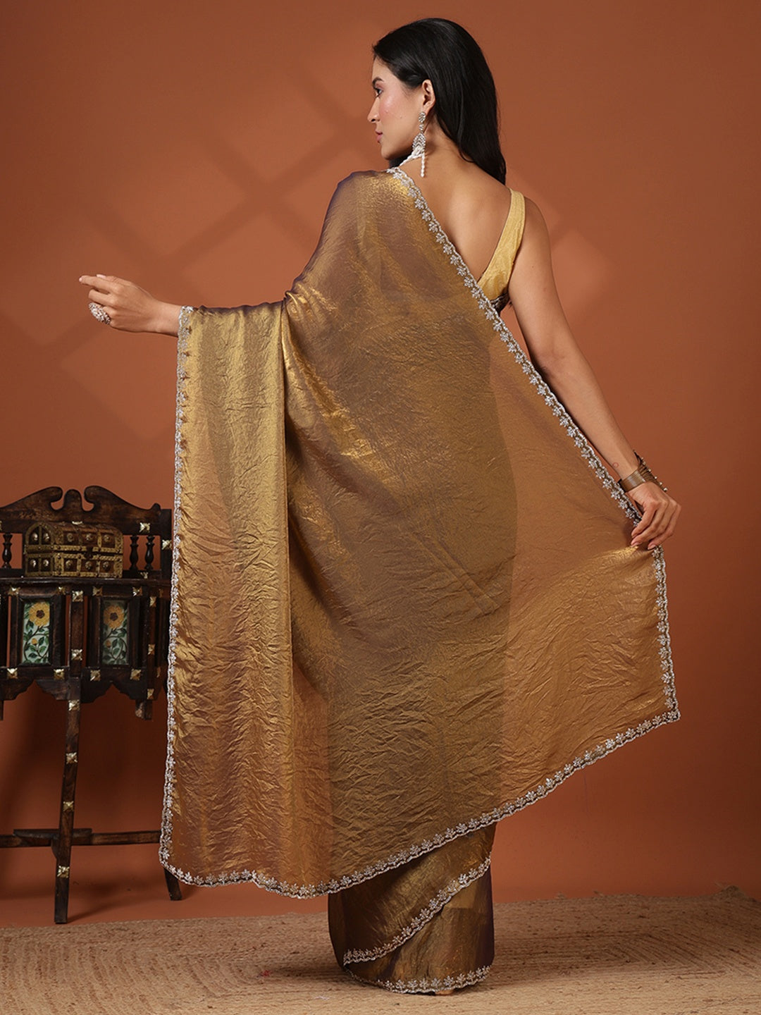 Embroidered Organza Saree