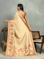 Floral Printed Woven Design Dola Silk Saree