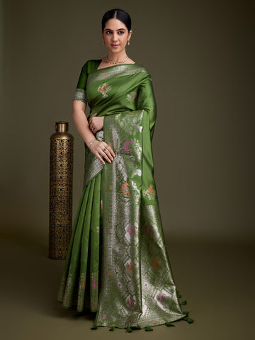 Zari Jaal Woven Art Silk Saree