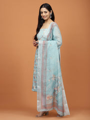 Printed Cotton Unstitched Suit Piece With Dupatta