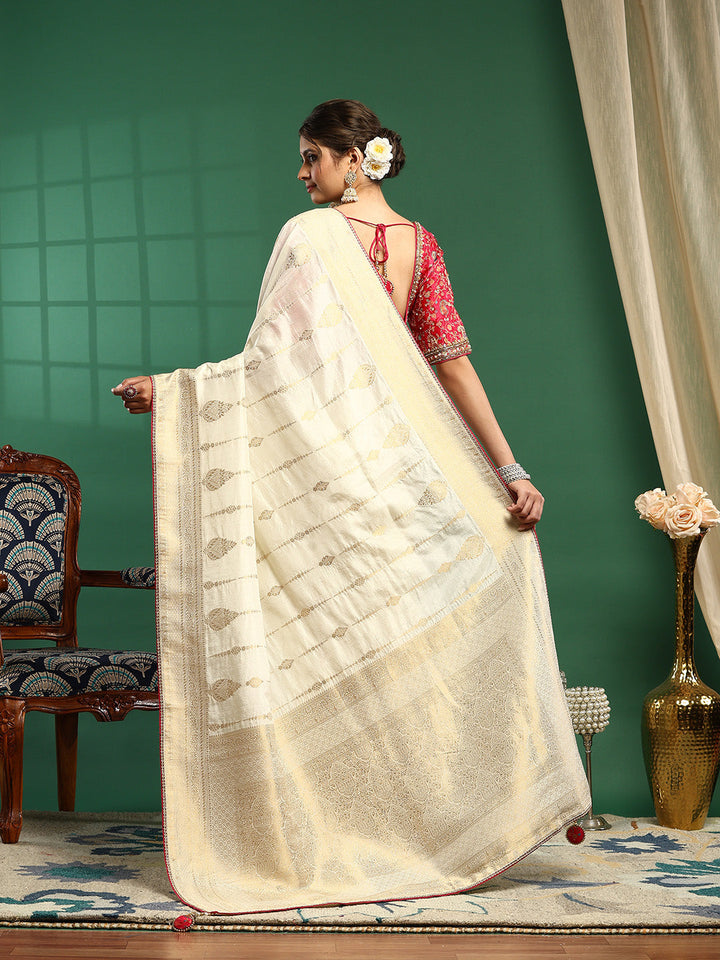 Embroidered Dola Silk Saree