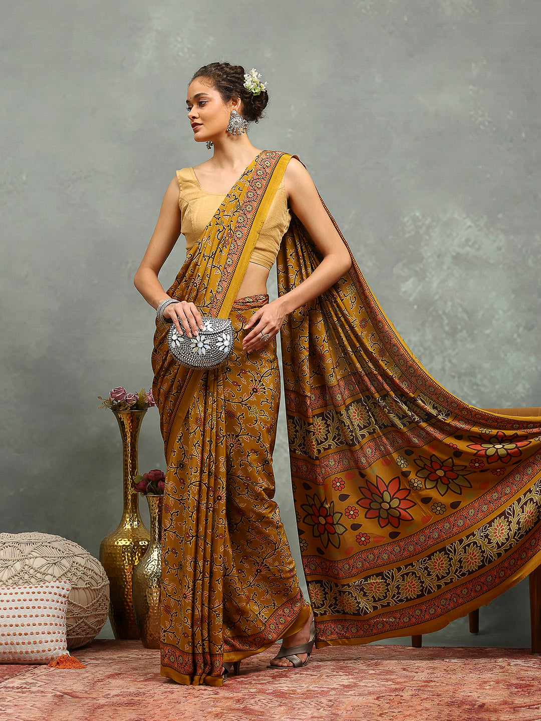 Digital Printed Crepe Saree