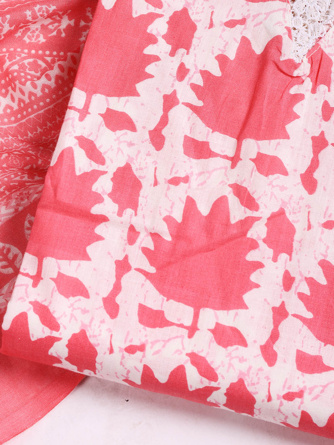 Printed Cotton Blend Unstitched Suit With Dupatta