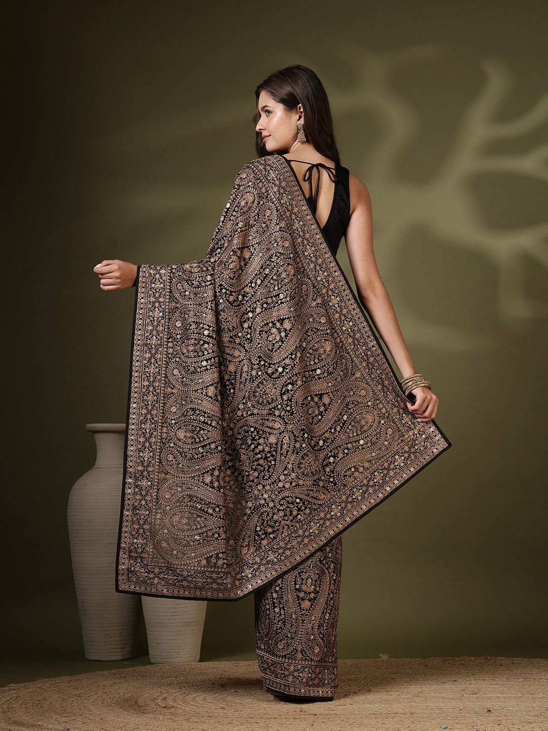 Embroidered Georgette Saree