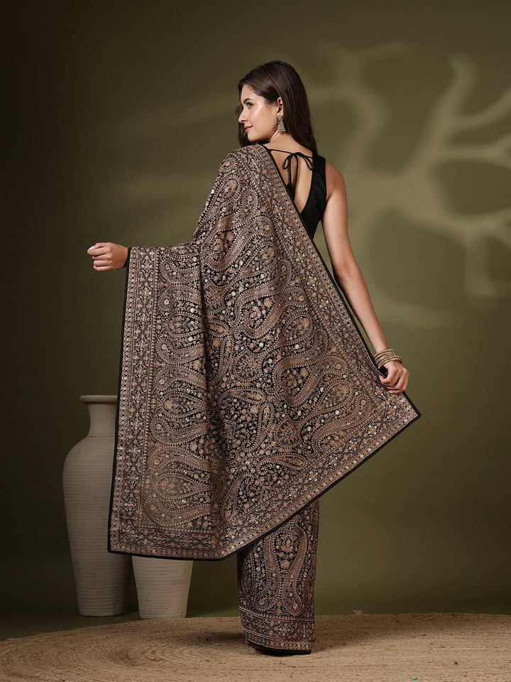 Embroidered Georgette Saree
