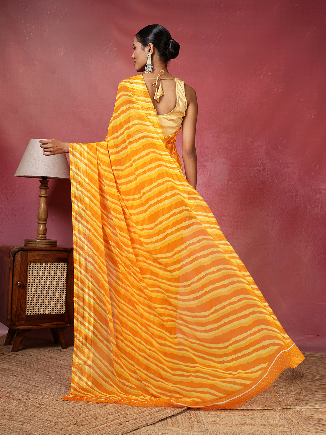 Abstract Printed Georgette Saree