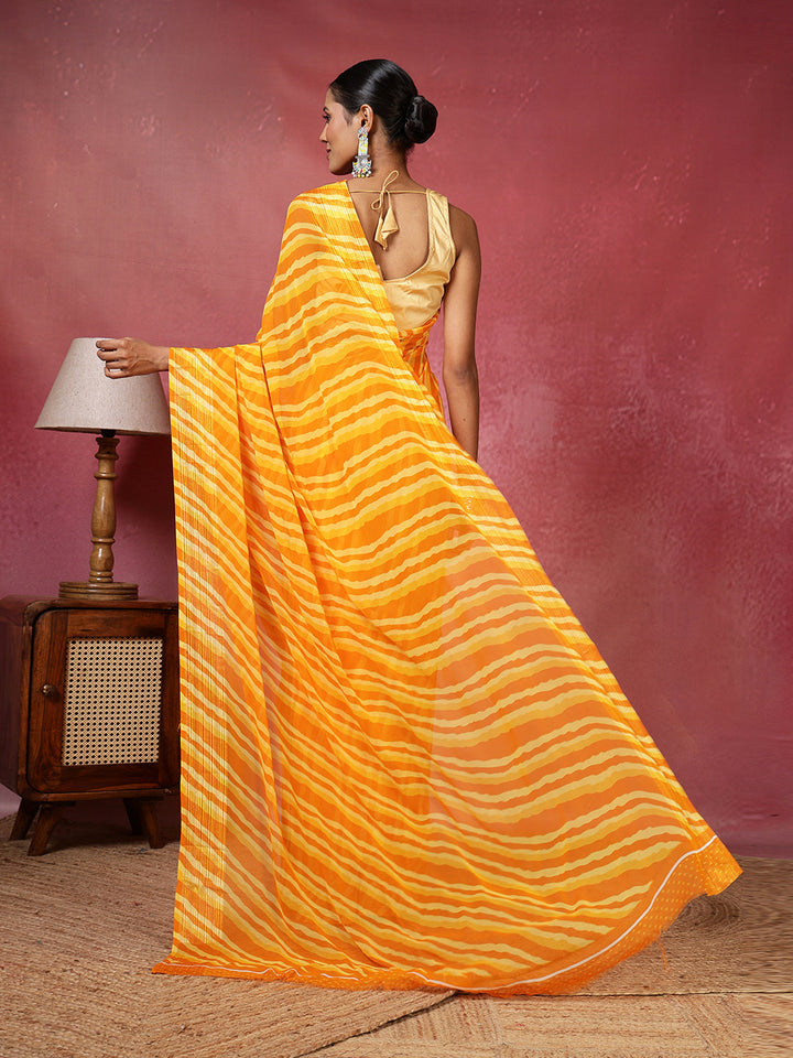 Abstract Printed Georgette Saree