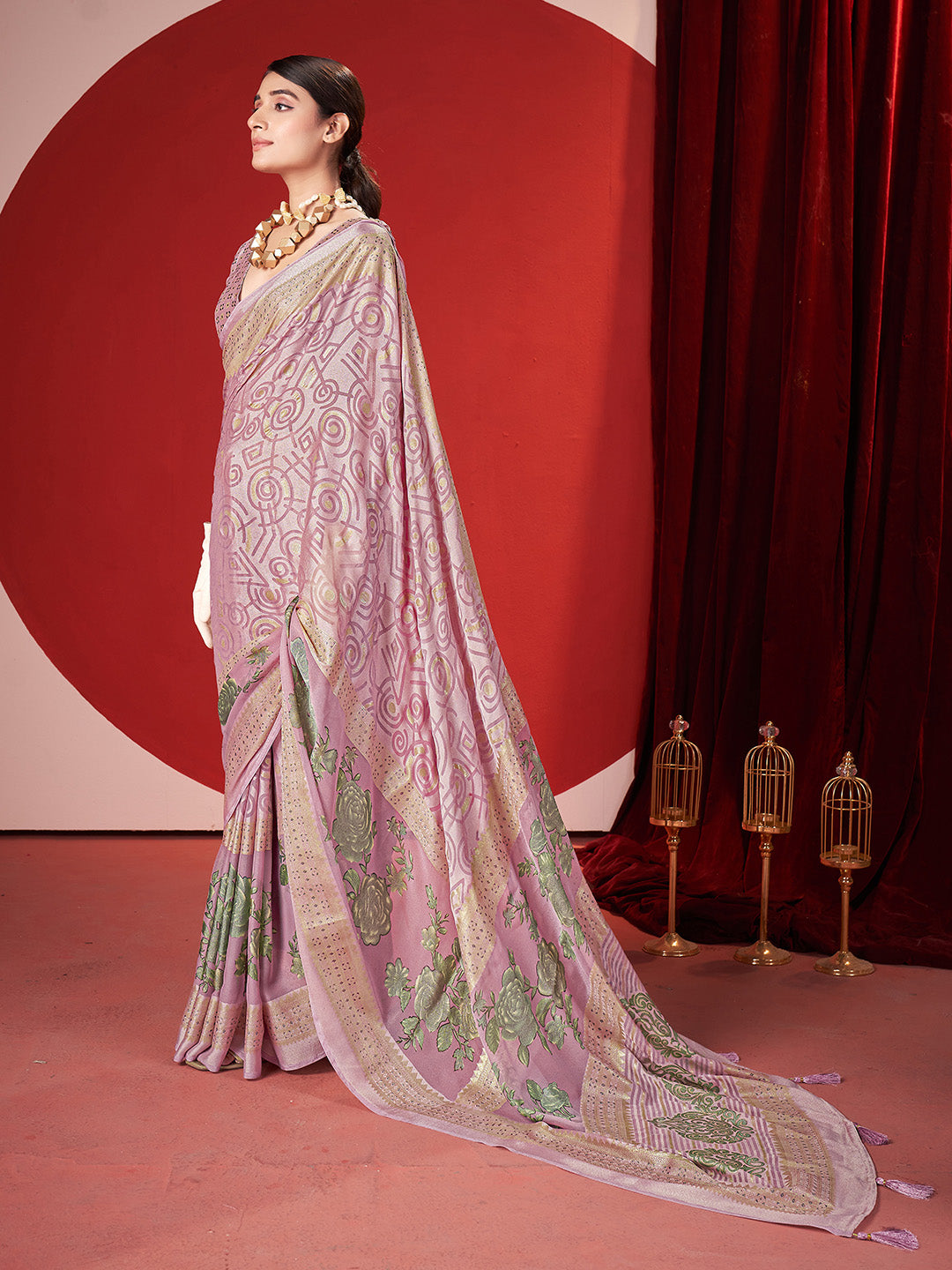 Zari Border Georgette Saree