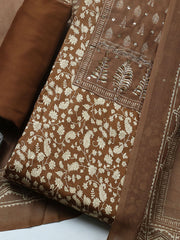 Printed Cotton Blend Ustitched Suit With Pant & Dupatta