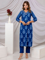 Printed Cotton Kurta With Pants