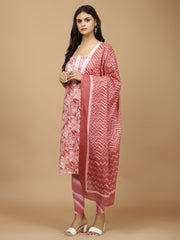Printed Cotton Unstitched Suit With Dupatta