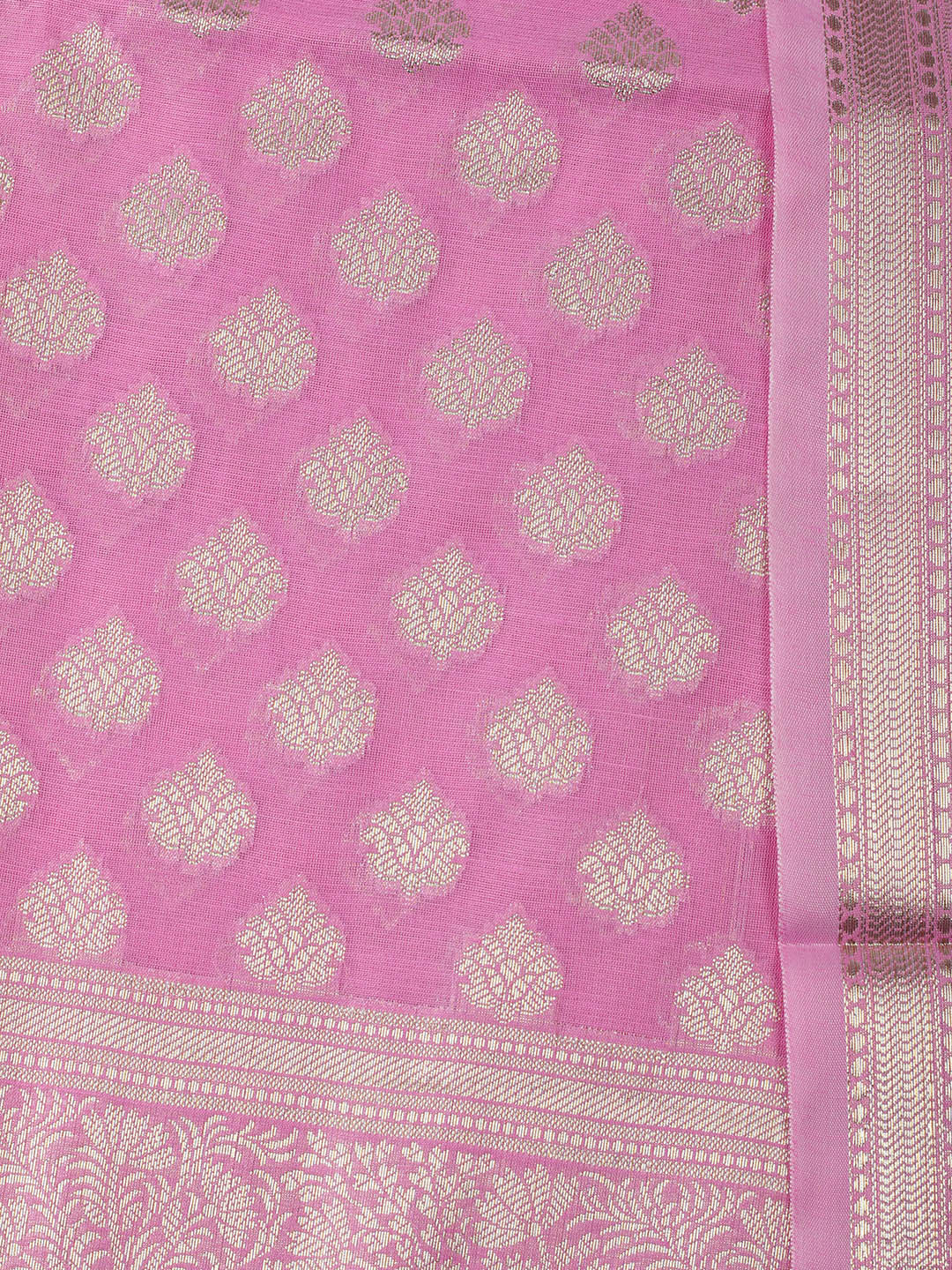 Woven Design Chanderi Unstitched Suit With Pant &amp; Dupatta