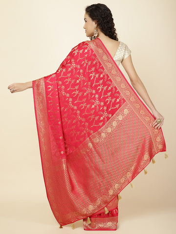 Zari Jaal Woven Satin Saree