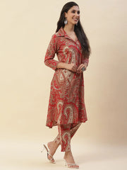 Printed Cotton Blend Kurta With Pant