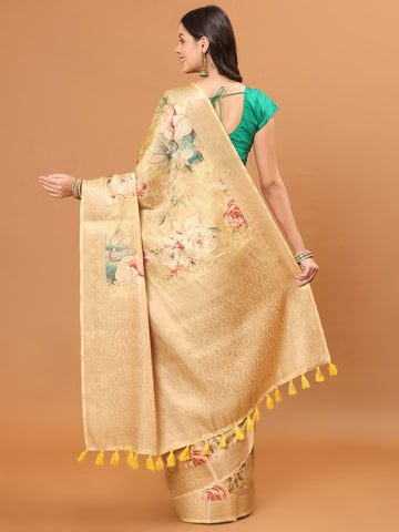 Digital Floral Printed Handloom Saree