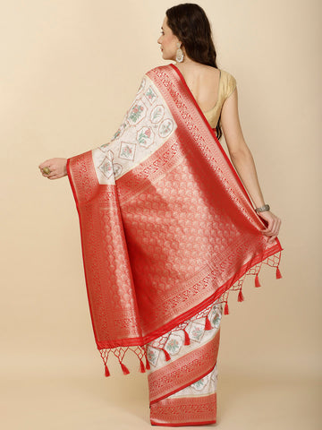 Zari Jaal Woven Handloom Saree