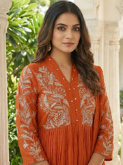 Printed Cotton Blend Kurta With Pant & Dupatta