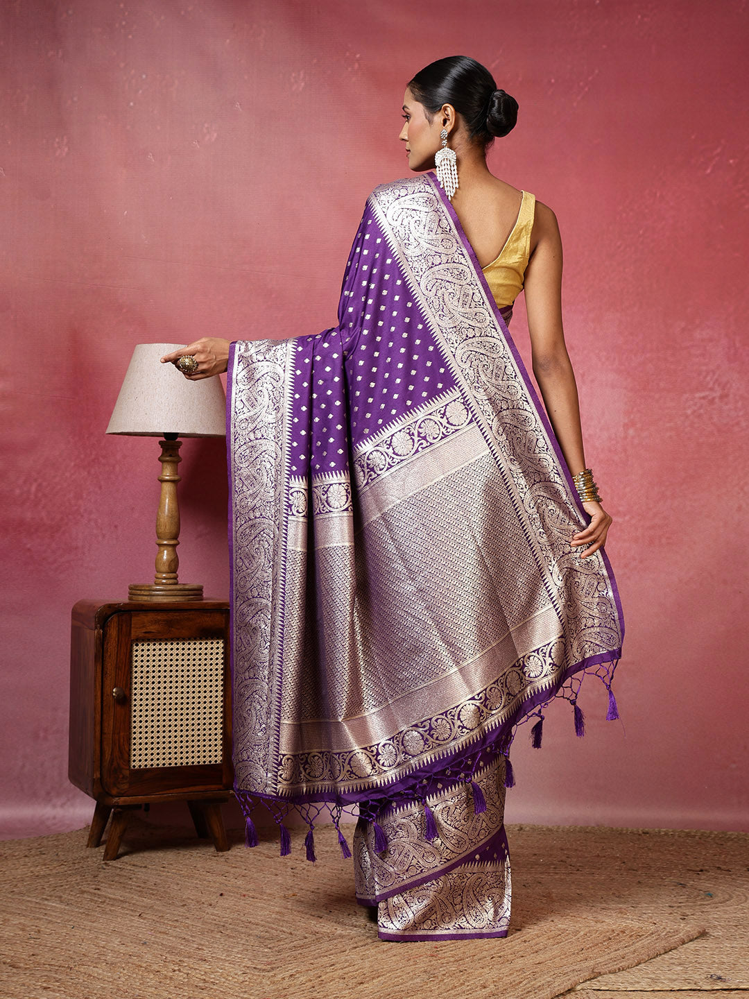 Zari Jaal Art Silk Woven Saree