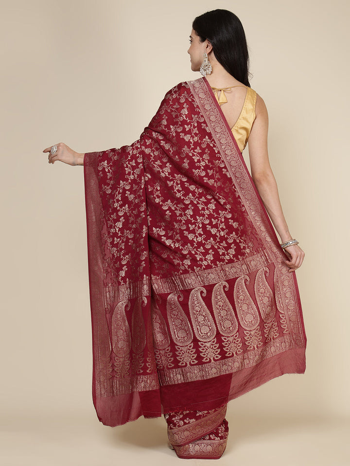 Border Zari Jaal Art Silk Woven Saree