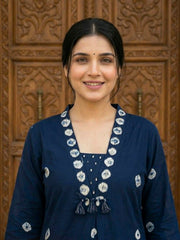 Embroidered Cotton Blend Kurta With Pant & Dupatta