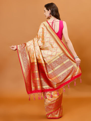 Zari Jaal Handloom Woven Saree