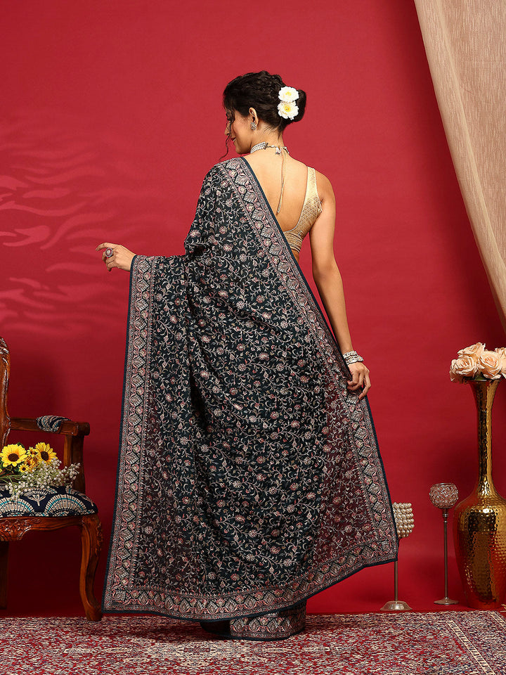 Embroidered Georgette Saree