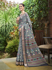 Digital Printed Art Silk Saree