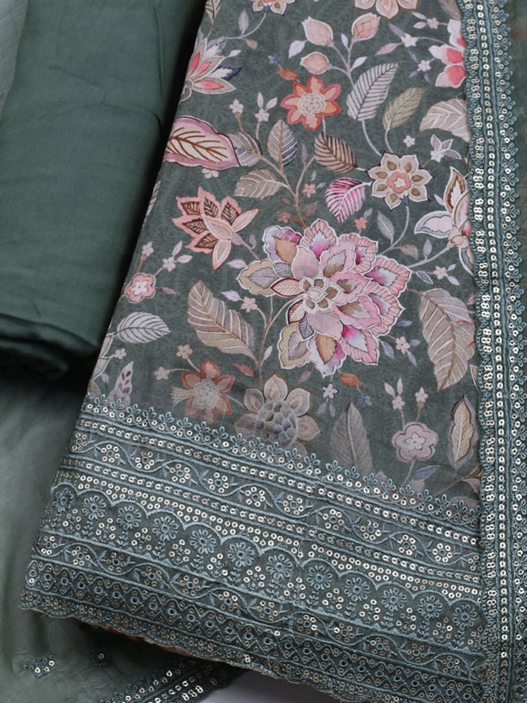 Printed Muslin Unstitched Suit With Dupatta