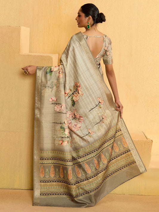 Digital Printed Art Silk Saree