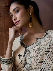 Embroidered Chinon Suit With Pant & Dupatta