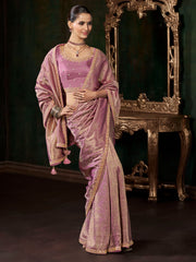 Woven Design & Embroidered Border Art Silk Saree